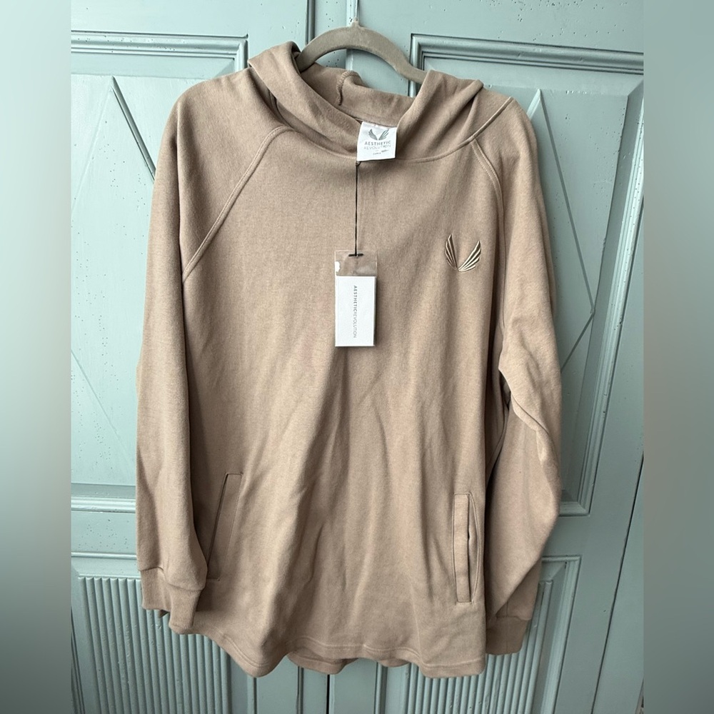 ASRV Aesthetic Revolution Mocha hooded sweatshirt NWT